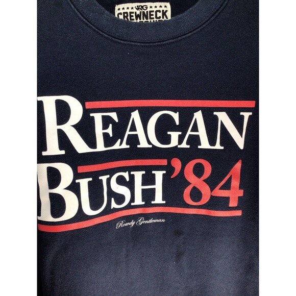 Rowdy Gentleman Reagan Bush 1984 Presidential Campaign Throwback Sweatshirt L - Picture 5 of 16